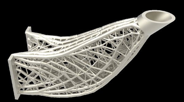 3D printed lattice structure demonstrating complex design 3D printed lattice structure demonstrating complex design
