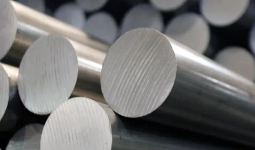 Close up of zinc alloy rods with a circular cross section stacked together Close up of zinc alloy rods with a circular cross section stacked together