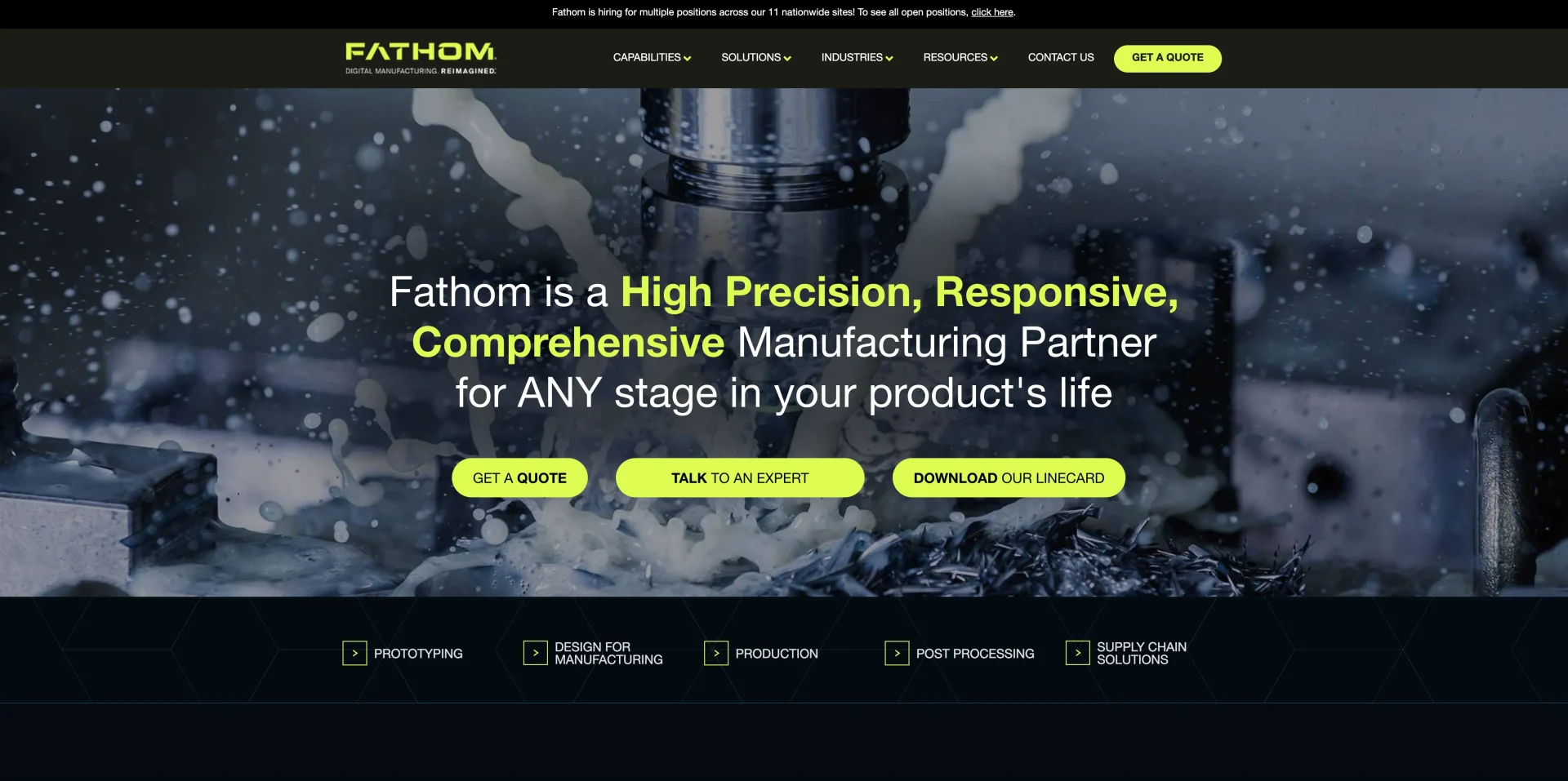 Fathom Digital Manufacturing website