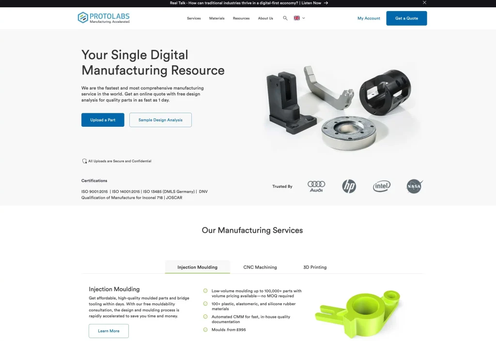 Protolabs website