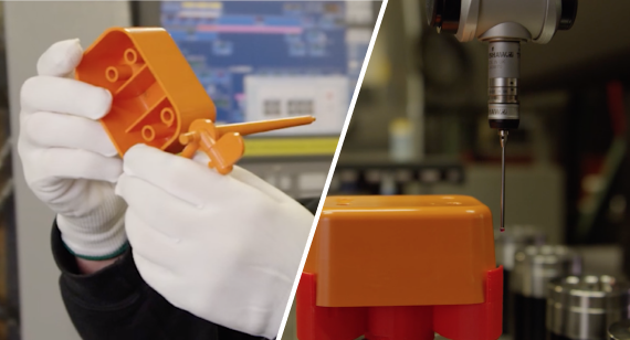 Quality control of low volume injection molded orange part Quality control of low volume injection molded orange part
