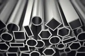 Selection of various metal tubes in different shapes and sizes