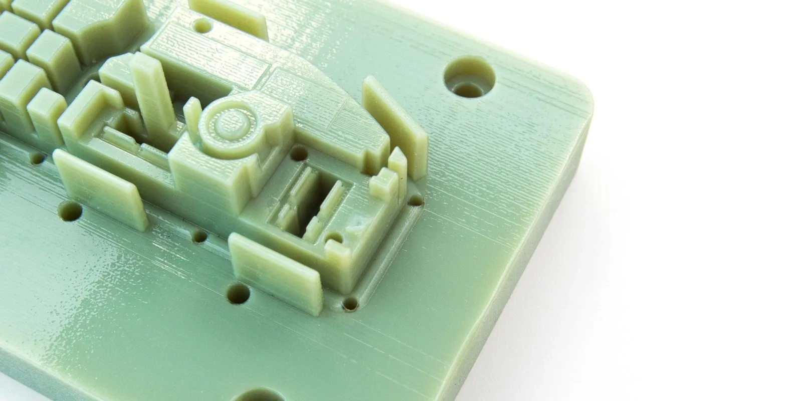 Use 3D printing for injection molding close up of mold detail