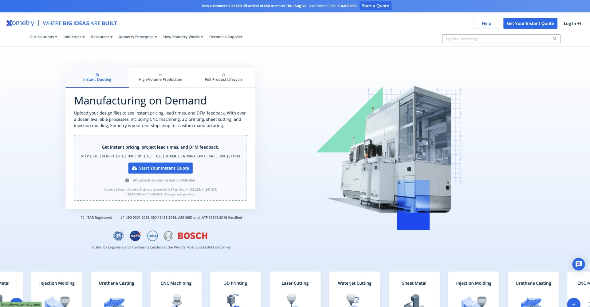 Xometry Enterprise website