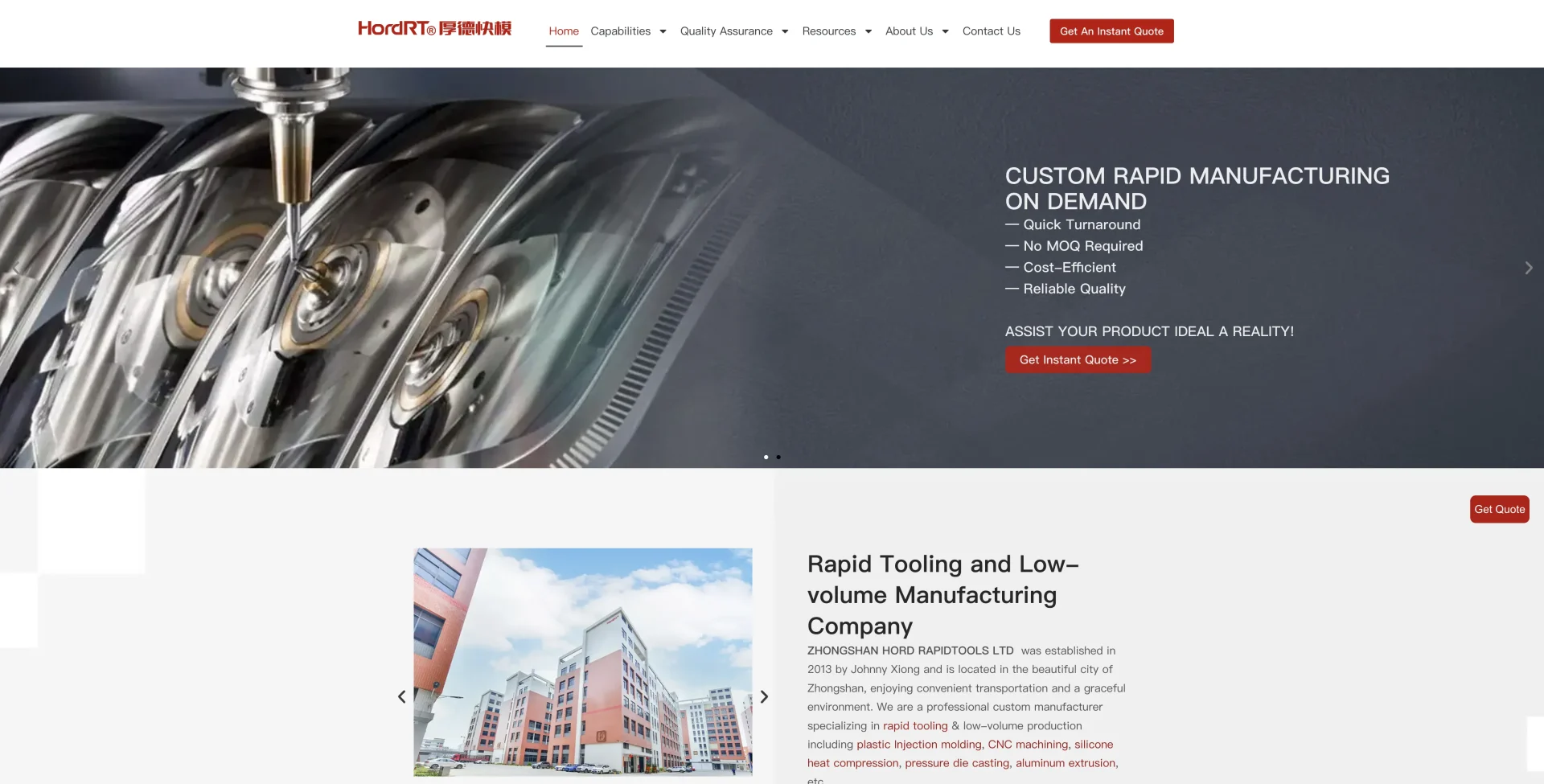 Situs web Zhongshan Hord Rapidtools Co Ltd